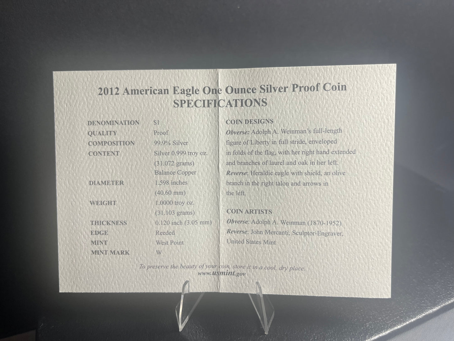 2012-W Silver Eagle $1 - PR DCAM