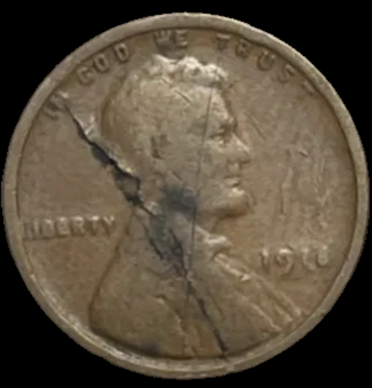 1918 Lincoln Wheat Cent [Lamination Crack]