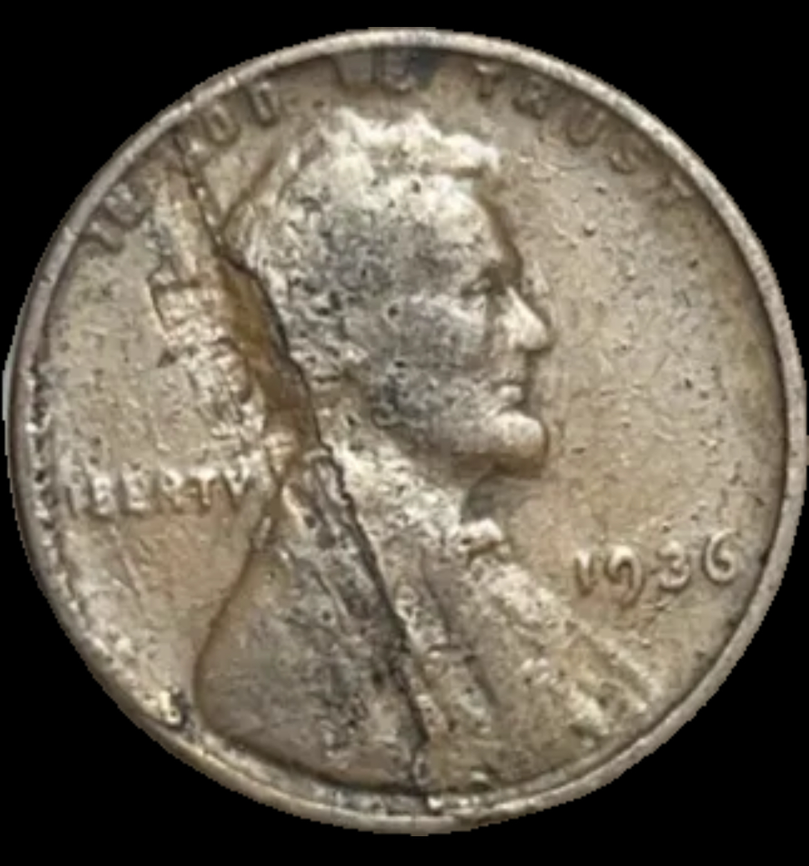 1936 Lincoln Wheat [Lamination Crack]
