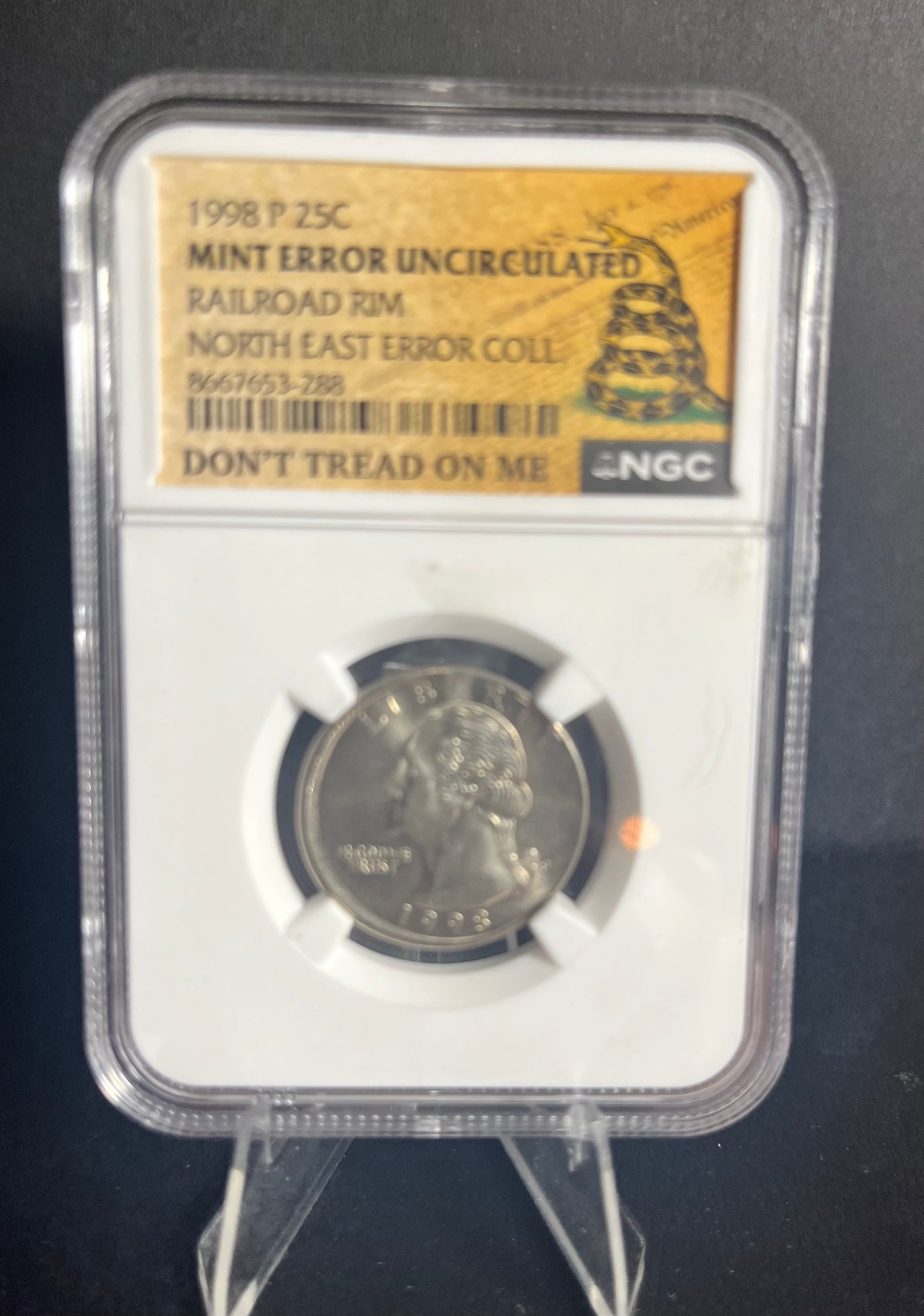 1998-P MINT ERROR [Railroad Rim] Quarter UNC