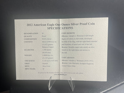 2012-W Silver Eagle $1 - PR DCAM