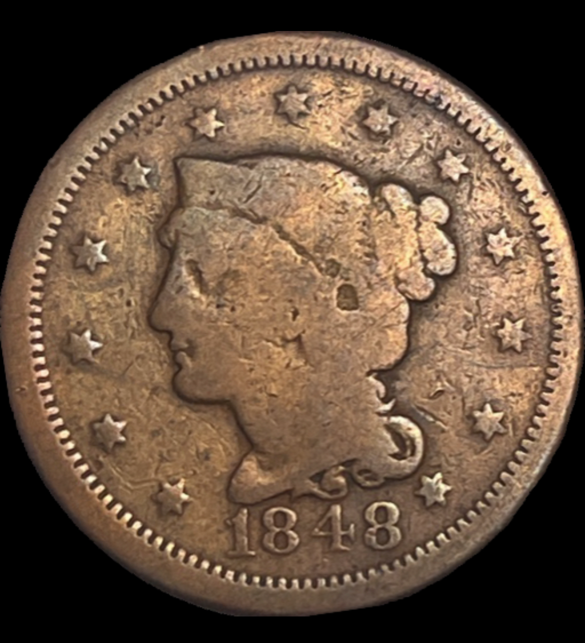 1848 Braided Hair Cent