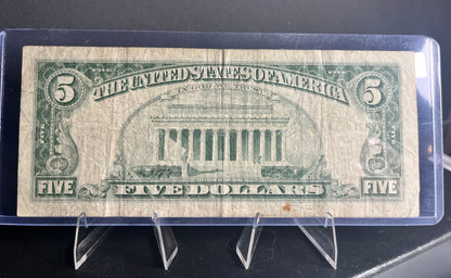 1963 Red Seal Five Dollar Bill